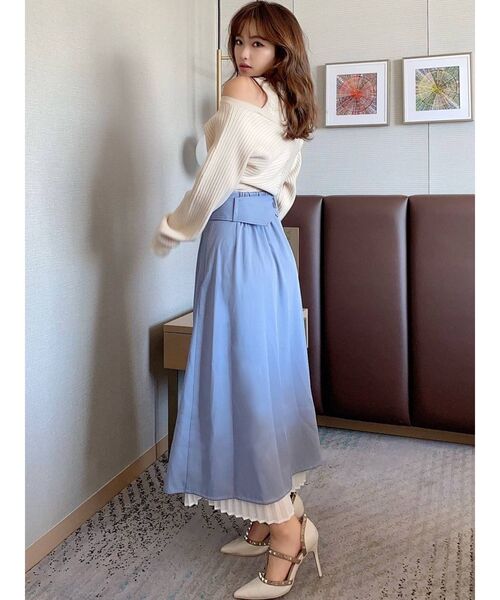 RESEXXY（リゼクシー）の「レイヤードプリーツスカート（スカート・レディース・ブラック/ベージュ/ブルー・FREE）」の9枚目の写真