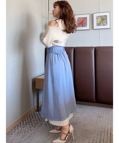 RESEXXY（リゼクシー）の「レイヤードプリーツスカート（スカート・レディース・ブラック/ベージュ/ブルー・FREE）」の10枚目の写真