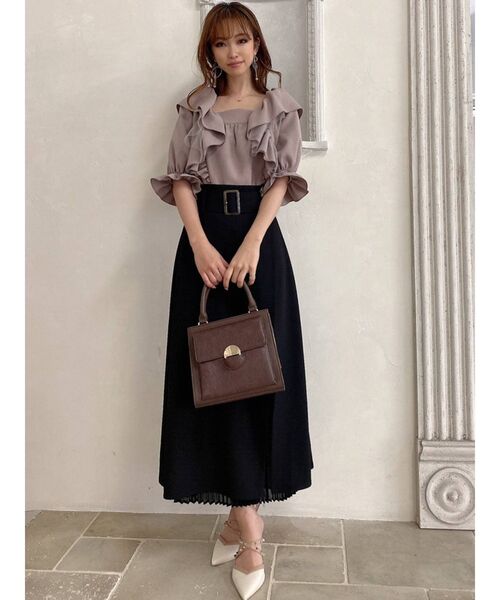 RESEXXY（リゼクシー）の「レイヤードプリーツスカート（スカート・レディース・ブラック/ベージュ/ブルー・FREE）」の11枚目の写真