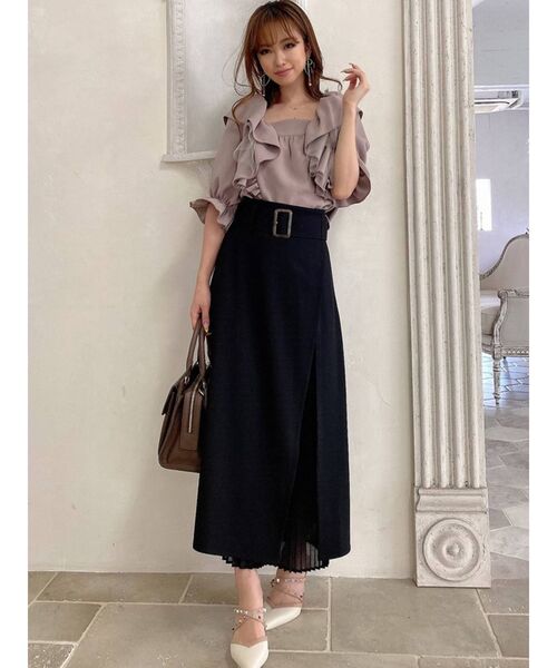 RESEXXY（リゼクシー）の「レイヤードプリーツスカート（スカート・レディース・ブラック/ベージュ/ブルー・FREE）」の13枚目の写真