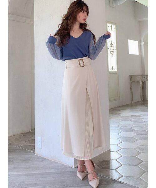 RESEXXY（リゼクシー）の「レイヤードプリーツスカート（スカート・レディース・ブラック/ベージュ/ブルー・FREE）」の19枚目の写真