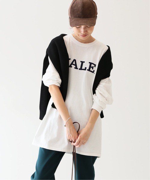 SLOBE IENA(スローブイエナ)の「YALE ロングスリーブTEE【洗濯機使用可能】◆(Tシャツ/カットソー・レディース・グレー/ホワイト・FREE)」の2枚目の写真