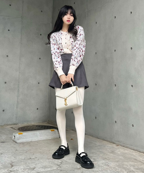 titty＆Co. PETIT by poyo（ティティーアンドコープティバイポヨ）の「【ファッションインフルエンサーPOYO×titty&Co.PETIT 】ペールフラワーニットカーデトップス（ニット/セーター・レディース・マルチ・FREE）」の12枚目の写真