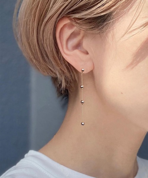 ISS(イズ)の「ISS:ステーションボールピアス(ピアス(両耳用)・レディース・シルバー/ゴールド・FREE)」の7枚目の写真