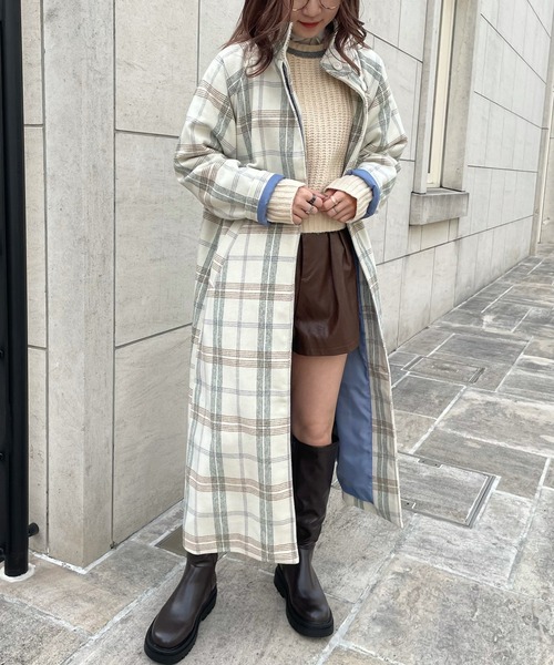 AS KNOW AS PINKY（アズノゥアズピンキー）の「タフにパッチ決めてスタンドカラーロングコート（その他アウター・レディース・ブルー/ホワイト系その他/グレー系その他/ブラウン系その他/ブラック・FREE）」の17枚目の写真