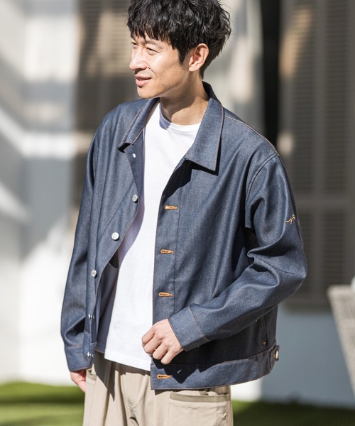 CALL&RESPONSE（コールアンドレスポンス）の「mj8336-反応染め-Gジャン（デニムジャケット・メンズ・インディゴブルー・2/5/4）」の3枚目の写真