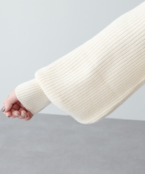 natural couture(ナチュラルクチュール)の「ビック衿ジップニットカーディガン(カーディガン/ボレロ・レディース・アイボリー/チャコールグレー/モカ/ミント・FREE)」の12枚目の写真
