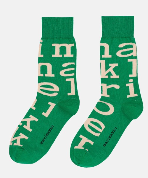 marimekko(マリメッコ)の「【kioski】Logo / Kasvaa Iso socks(ソックス/靴下・レディース・クリーム/グリーン・46/43/34/37/40)」の2枚目の写真