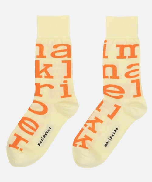 marimekko(マリメッコ)の「【kioski】Logo / Kasvaa Iso socks(ソックス/靴下・レディース・クリーム/グリーン・46/43/34/37/40)」の1枚目の写真