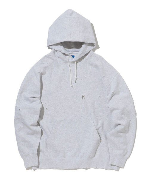 BEAMS（ビームス）の「BEAMS / ルーズフィット ダメージ フーディー（パーカー・メンズ・アッシュグレー/ブラック系その他/レッド・XL/S/M/L）」の20枚目の写真