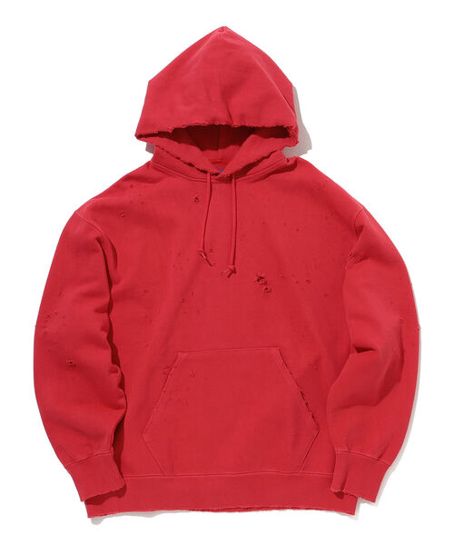 BEAMS（ビームス）の「BEAMS / ルーズフィット ダメージ フーディー（パーカー・メンズ・アッシュグレー/ブラック系その他/レッド・XL/S/M/L）」の22枚目の写真