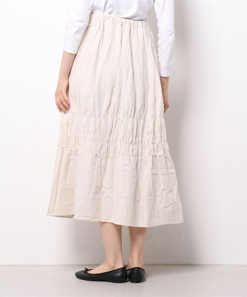 LUPILIEN（ルピリアン）の「【LUPILIEN】ネルシャーリングスカート（スカート・レディース・ブラック/オフホワイト/グリーン・FREE）」の5枚目の写真