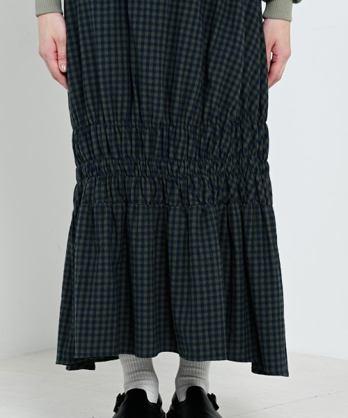 LUPILIEN（ルピリアン）の「【LUPILIEN】ネルシャーリングスカート（スカート・レディース・ブラック/オフホワイト/グリーン・FREE）」の22枚目の写真