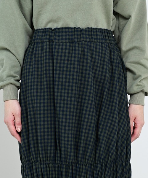 LUPILIEN（ルピリアン）の「【LUPILIEN】ネルシャーリングスカート（スカート・レディース・ブラック/オフホワイト/グリーン・FREE）」の21枚目の写真