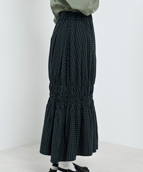 LUPILIEN（ルピリアン）の「【LUPILIEN】ネルシャーリングスカート（スカート・レディース・ブラック/オフホワイト/グリーン・FREE）」の18枚目の写真