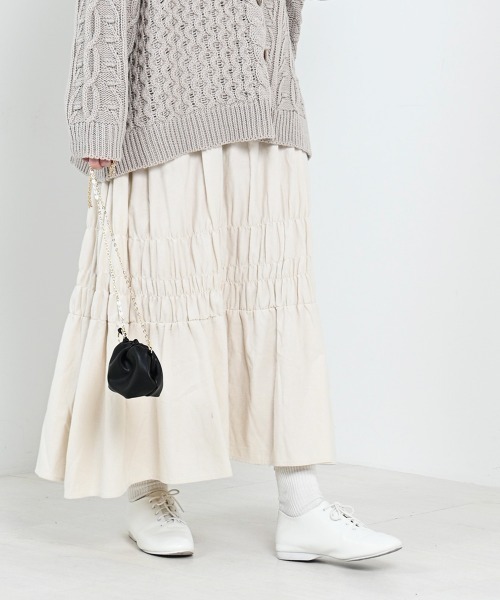 LUPILIEN（ルピリアン）の「【LUPILIEN】ネルシャーリングスカート（スカート・レディース・ブラック/オフホワイト/グリーン・FREE）」の16枚目の写真