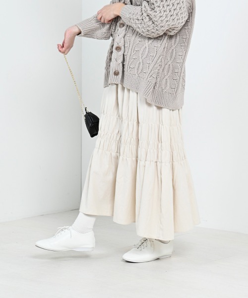 LUPILIEN（ルピリアン）の「【LUPILIEN】ネルシャーリングスカート（スカート・レディース・ブラック/オフホワイト/グリーン・FREE）」の15枚目の写真