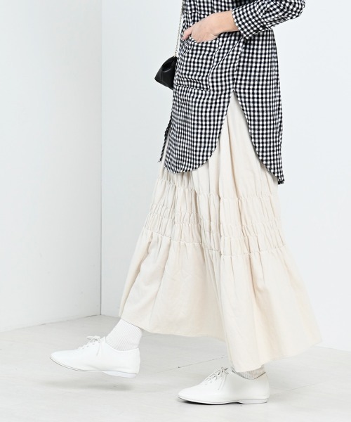 LUPILIEN（ルピリアン）の「【LUPILIEN】ネルシャーリングスカート（スカート・レディース・ブラック/オフホワイト/グリーン・FREE）」の14枚目の写真