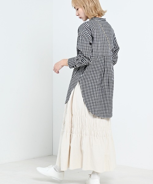 LUPILIEN（ルピリアン）の「【LUPILIEN】ネルシャーリングスカート（スカート・レディース・ブラック/オフホワイト/グリーン・FREE）」の13枚目の写真