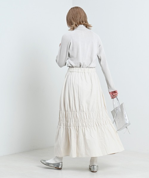 LUPILIEN（ルピリアン）の「【LUPILIEN】ネルシャーリングスカート（スカート・レディース・ブラック/オフホワイト/グリーン・FREE）」の11枚目の写真