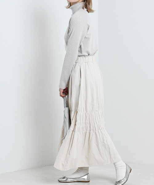 LUPILIEN（ルピリアン）の「【LUPILIEN】ネルシャーリングスカート（スカート・レディース・ブラック/オフホワイト/グリーン・FREE）」の10枚目の写真