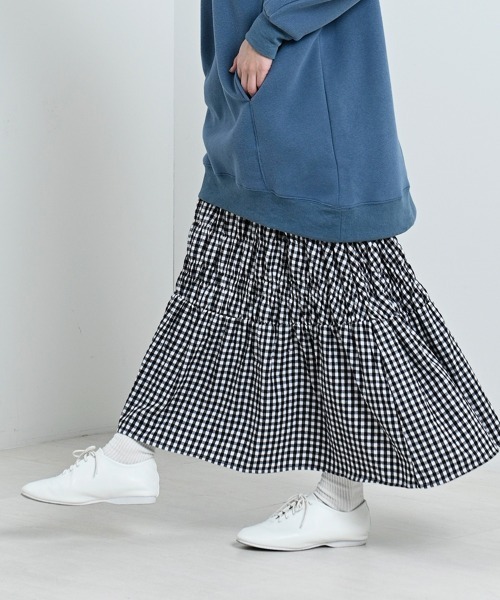 LUPILIEN（ルピリアン）の「【LUPILIEN】ネルシャーリングスカート（スカート・レディース・ブラック/オフホワイト/グリーン・FREE）」の9枚目の写真