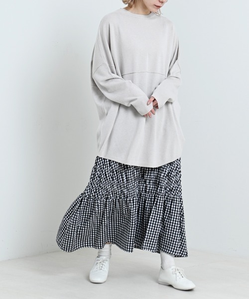 LUPILIEN（ルピリアン）の「【LUPILIEN】ネルシャーリングスカート（スカート・レディース・ブラック/オフホワイト/グリーン・FREE）」の7枚目の写真