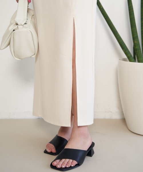 VANNIE U（ヴァニーユー）の「スリットラインスカート（スカート・レディース・アイボリー/スモークピンク/ブラック・FREE）」の13枚目の写真