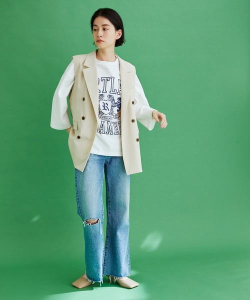 ADAM ET ROPE'（アダムエロペ）の「フットプリントT（Tシャツ/カットソー・レディース・ホワイト/ホワイト系その他/ブルー系その他5/ブルー系その他6・FREE）」の20枚目の写真