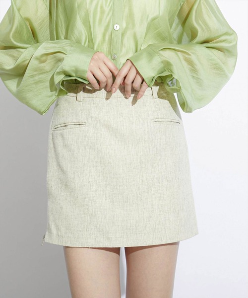 REDYAZEL（レディアゼル）の「サイドファスナーツイードミニスカート（スカート・レディース・ベージュ/ブルー/グリーン・SMALL/MEDIUM/X-SMALL）」の19枚目の写真