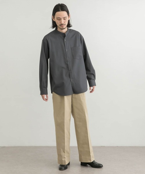 URBAN RESEARCH（アーバンリサーチ）の「WASHABLEウールバンドカラーシャツ（シャツ/ブラウス・メンズ・チャコールグレー/ネイビー/グレー系その他・SMALL/MEDIUM/LARGE）」の8枚目の写真