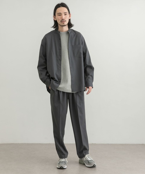 URBAN RESEARCH（アーバンリサーチ）の「WASHABLEウールバンドカラーシャツ（シャツ/ブラウス・メンズ・チャコールグレー/ネイビー/グレー系その他・SMALL/MEDIUM/LARGE）」の14枚目の写真