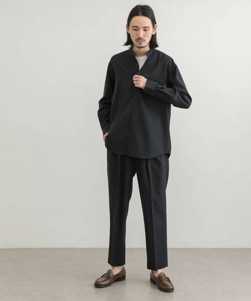 URBAN RESEARCH（アーバンリサーチ）の「WASHABLEウールバンドカラーシャツ（シャツ/ブラウス・メンズ・チャコールグレー/ネイビー/グレー系その他・SMALL/MEDIUM/LARGE）」の20枚目の写真