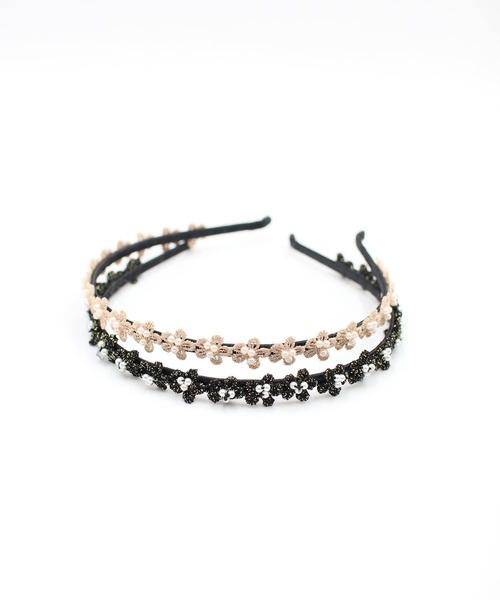 Rora(ローラ)の「【日本製】ストーリー 小花 カチューシャ (2color) ハンドメイド フォーマル キラキラ 黒 ピンク(カチューシャ・キッズ・ブラック/ピンク/ベージュ・FREE)」の8枚目の写真