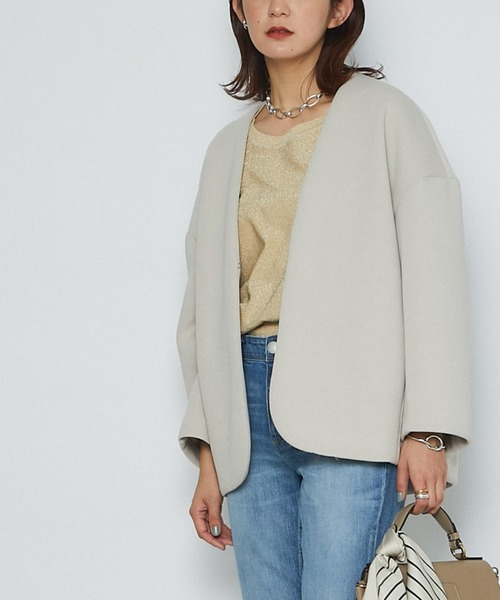 RIVE DROITE（リヴドロワ）の「ダンボールミドルコート（ブルゾン・レディース・ベージュ/アイボリー・FREE）」の2枚目の写真