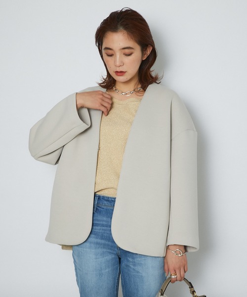 RIVE DROITE（リヴドロワ）の「ダンボールミドルコート（ブルゾン・レディース・ベージュ/アイボリー・FREE）」の8枚目の写真