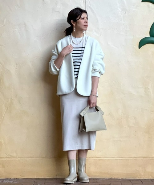 RIVE DROITE（リヴドロワ）の「ダンボールミドルコート（ブルゾン・レディース・ベージュ/アイボリー・FREE）」の4枚目の写真