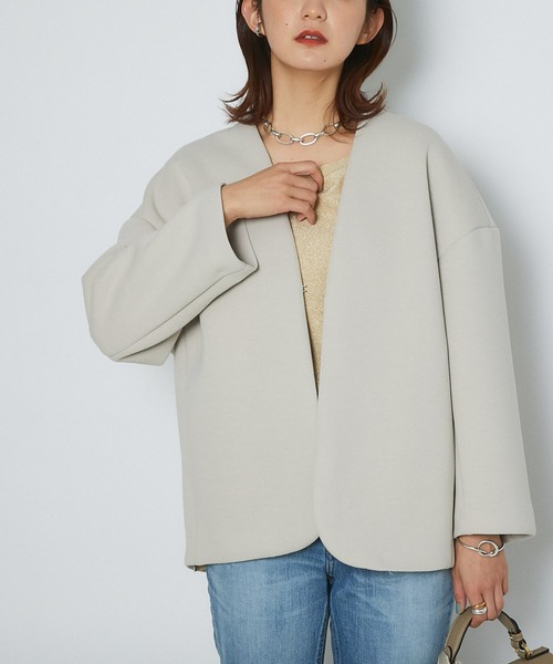 RIVE DROITE（リヴドロワ）の「ダンボールミドルコート（ブルゾン・レディース・ベージュ/アイボリー・FREE）」の6枚目の写真