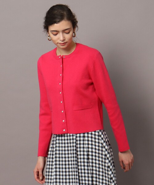 DRESSTERIOR(ドレステリア)の「◆クルーネックドット釦カーディガン(カーディガン/ボレロ・レディース・ブラック/グリーン/ホワイト系7/ネイビー系4/ピンク系・38/36/34)」の15枚目の写真