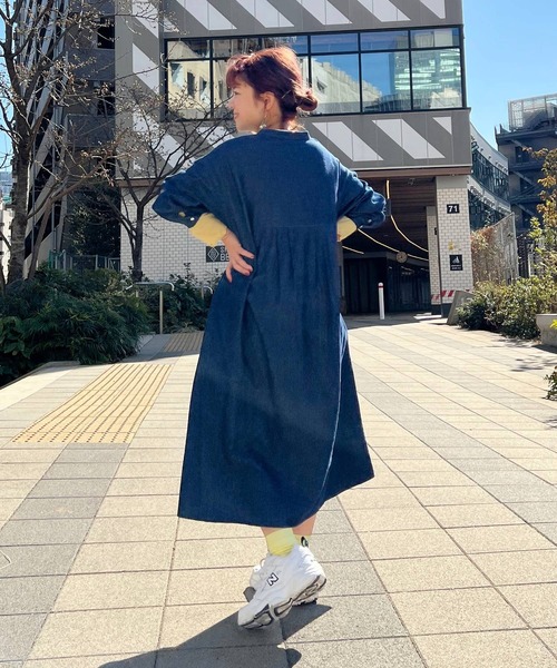 新品 Natural by studio CLIP 綿麻デニムコートワンピース リバイバル / WEB限定】綿麻デニムワンピース | PUAL CE CIN