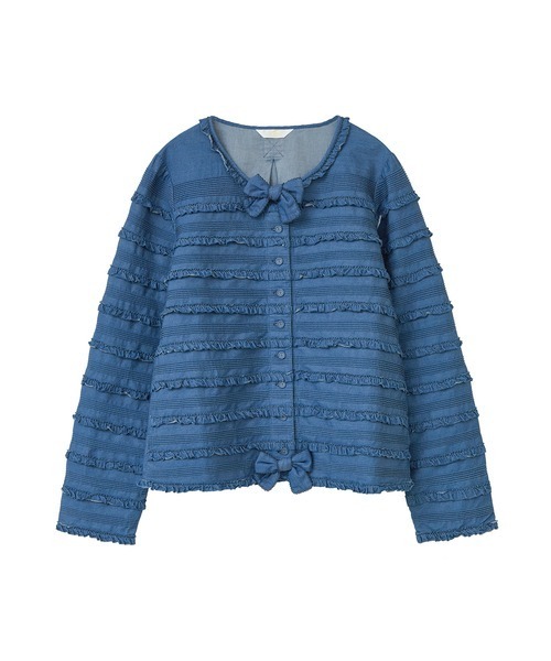 PINK HOUSE（ピンクハウス）の「バージラーデニムフリルジャケット