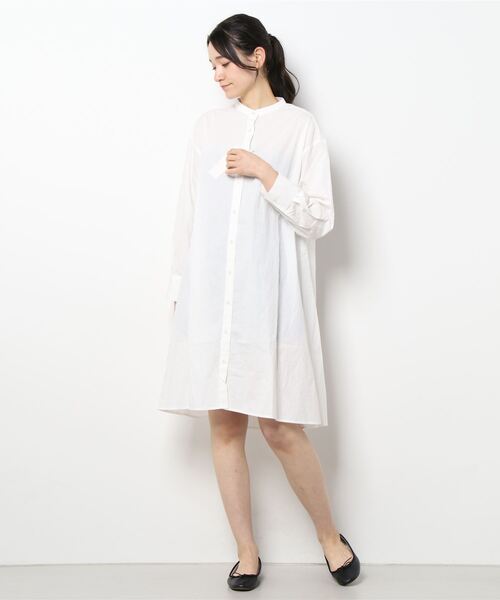 Samansa Mos2 blue（サマンサモスモスブルー）の「シャツワンピース（ワンピース・レディース・オフホワイト/イエロー/ブルー・ﾌﾘ-）」の4枚目の写真