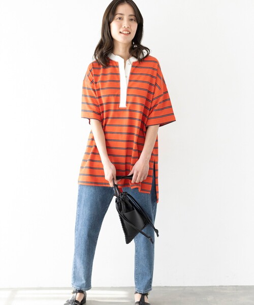 EDWIN(エドウィン)の「◆【EDWIN】別注デニムテーパードパンツ(デニムパンツ・レディース・ネイビー/グレー/ブルー/ホワイト系・11/12/13)」の6枚目の写真
