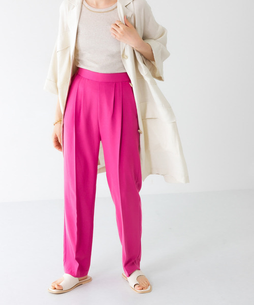 KBF（ケイビーエフ）の「イージースラックスパンツ（スラックス・レディース・ダークブラウン/ベージュ系その他/ピンク・ONE）」の14枚目の写真