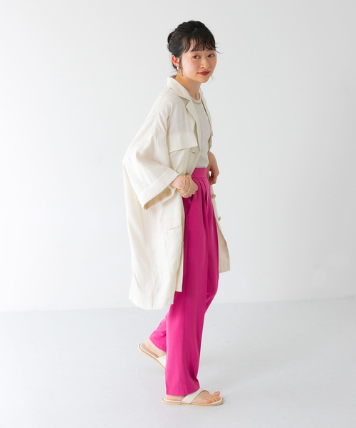 KBF（ケイビーエフ）の「イージースラックスパンツ（スラックス・レディース・ダークブラウン/ベージュ系その他/ピンク・ONE）」の10枚目の写真