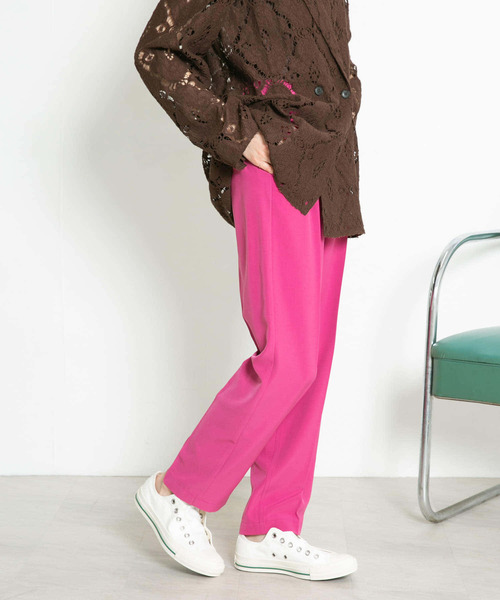 KBF（ケイビーエフ）の「イージースラックスパンツ（スラックス・レディース・ダークブラウン/ベージュ系その他/ピンク・ONE）」の19枚目の写真