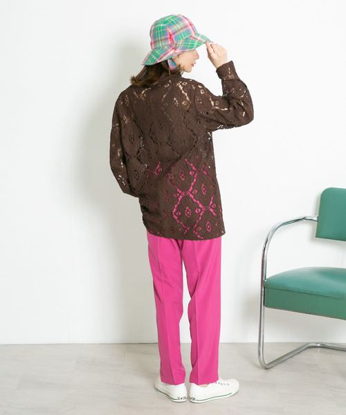 KBF（ケイビーエフ）の「イージースラックスパンツ（スラックス・レディース・ダークブラウン/ベージュ系その他/ピンク・ONE）」の15枚目の写真