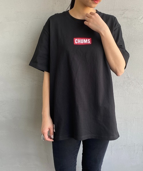 CHUMS（チャムス）の「[CHUMS/チャムス] ミニボートロゴプリントTシャツ（Tシャツ/カットソー・レディース・ブラック/ホワイト/ネイビー・L/M/XXL/XL）」の6枚目の写真