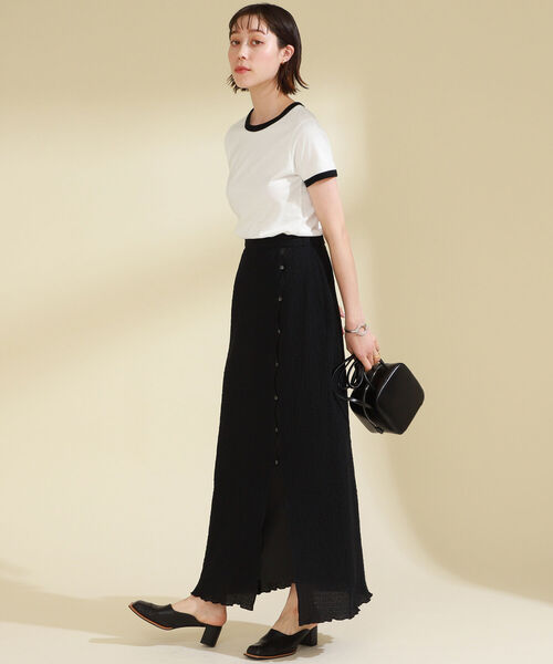 Ray BEAMS（レイビームス）の「Ray BEAMS / コンパクト リンガー Tシャツ（Tシャツ/カットソー・レディース・ホワイト×ブラック/ブルー系その他/グリーン×オレンジ・ONE SIZE）」の11枚目の写真