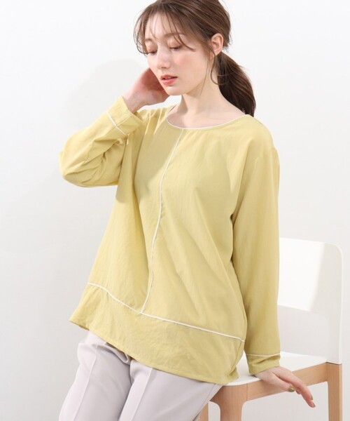 DRESKIP（ドレスキップ）の「◆配色パイピングブラウス（シャツ/ブラウス・レディース・オフホワイト/ブラック/イエロー系その他・02/03/04）」の3枚目の写真